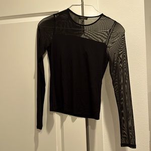 Rag and Bone black long sleeve shirt with mesh top. Brand new with tags!